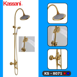 BỘ SEN TẮM ĐỨNG MẠ VÀNG KASSANI KS-8071 BỘ SEN TẮM ĐỨNG MẠ VÀNG KASSANI KS-8071